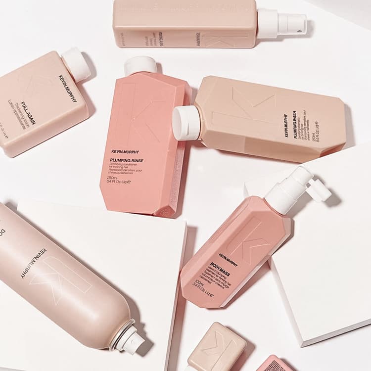 Beauty products in pink packaging